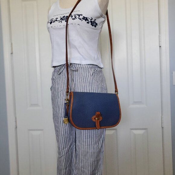 RARE Vintage Dooney and Bourke Saddle Bag 80's Pre-Tag Cadet Blue - Picture 17 of 17